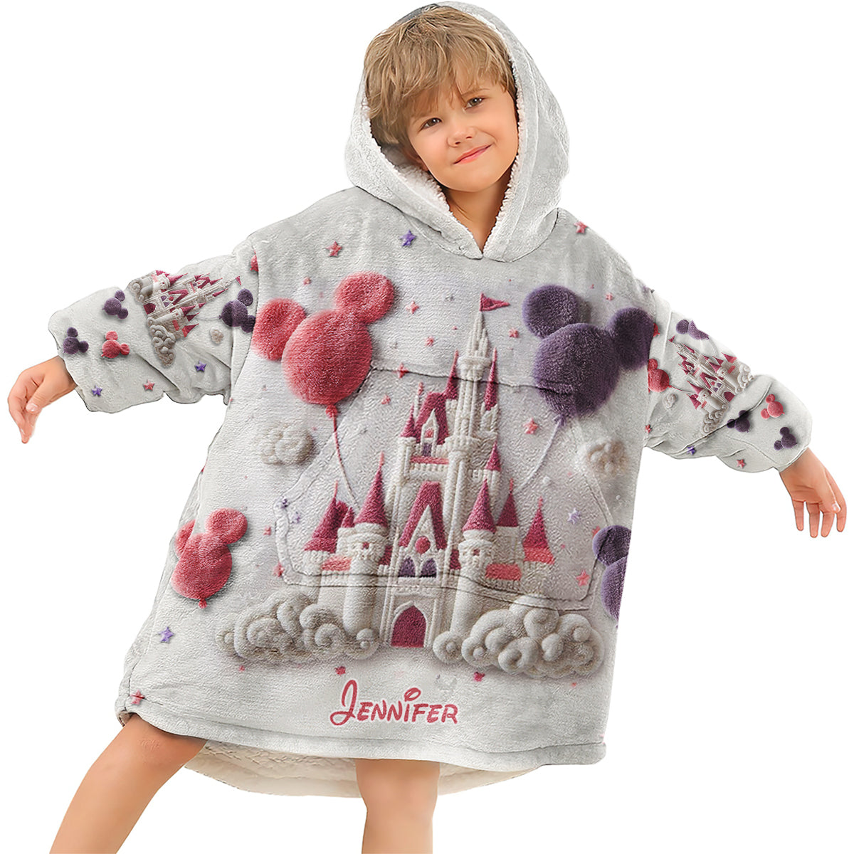 The Magical Castle - Personalized Mouse Blanket Hoodie