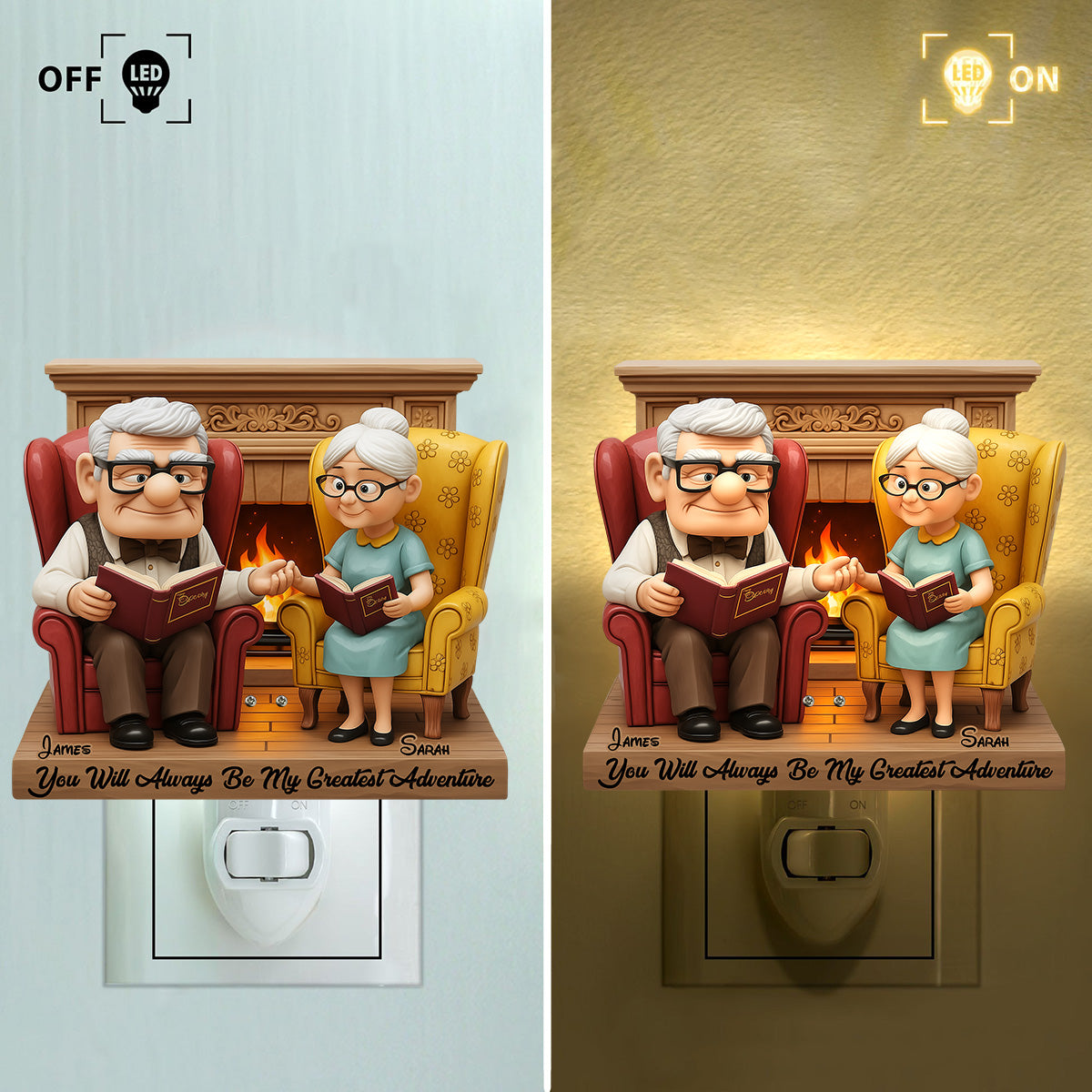My Greatest Adventure - Personalized Couple Acrylic Plug-In Night Light