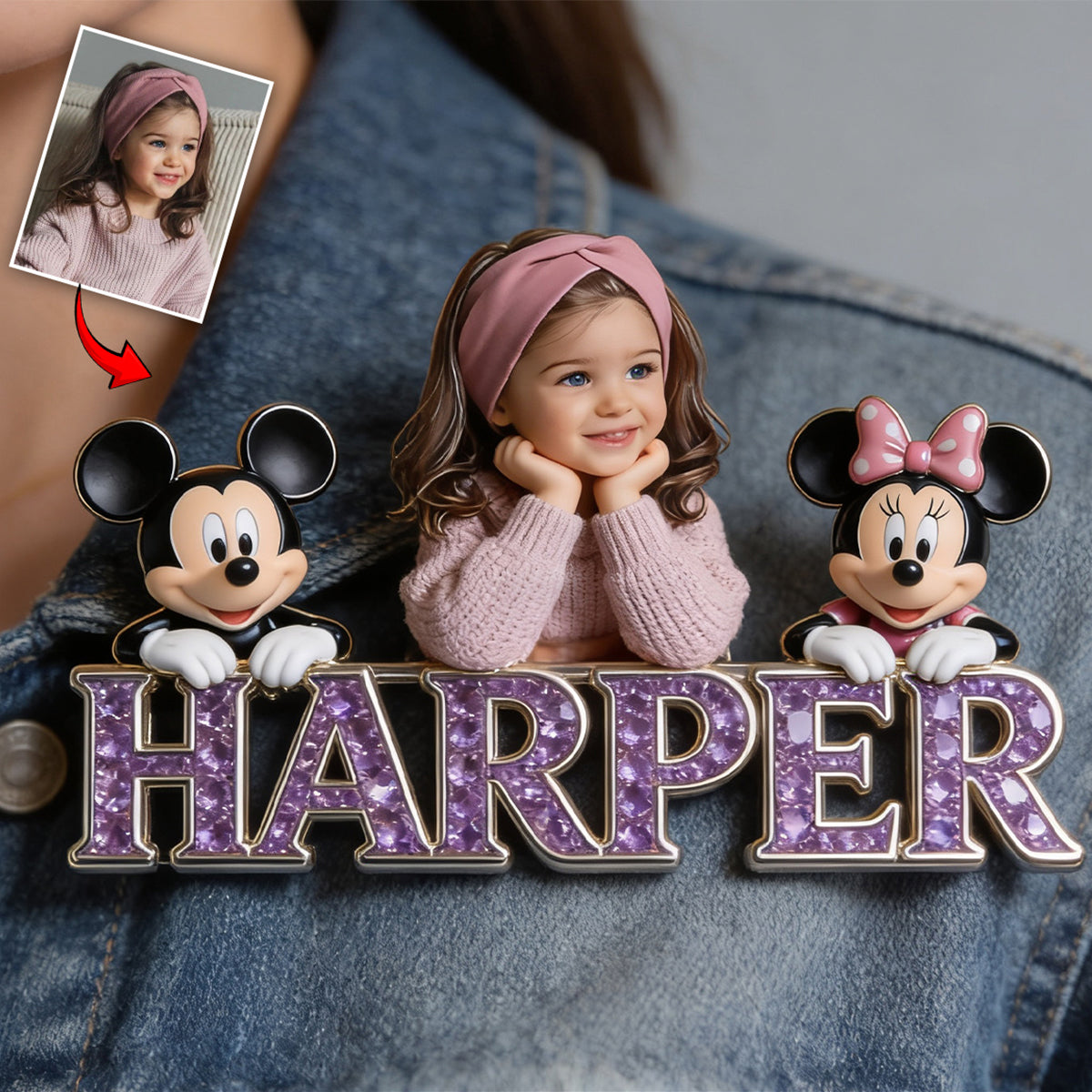 Custom Any Photo - Personalized Mouse 3D Embossed Enamel Pin
