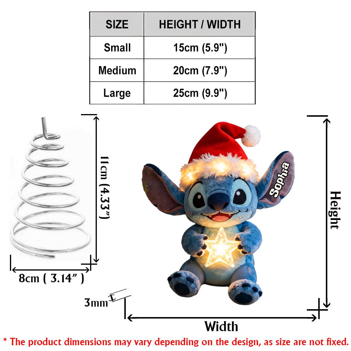 Ohana Christmas - Personalized Ohana LED Light Tree Topper