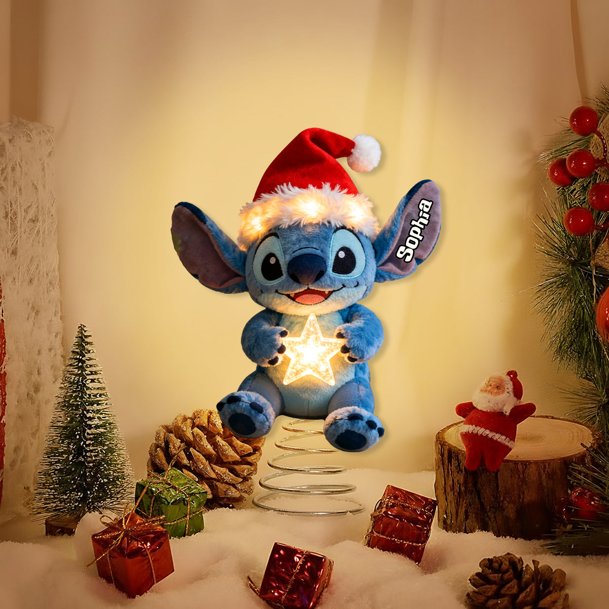 Ohana Christmas - Personalized Ohana LED Light Tree Topper