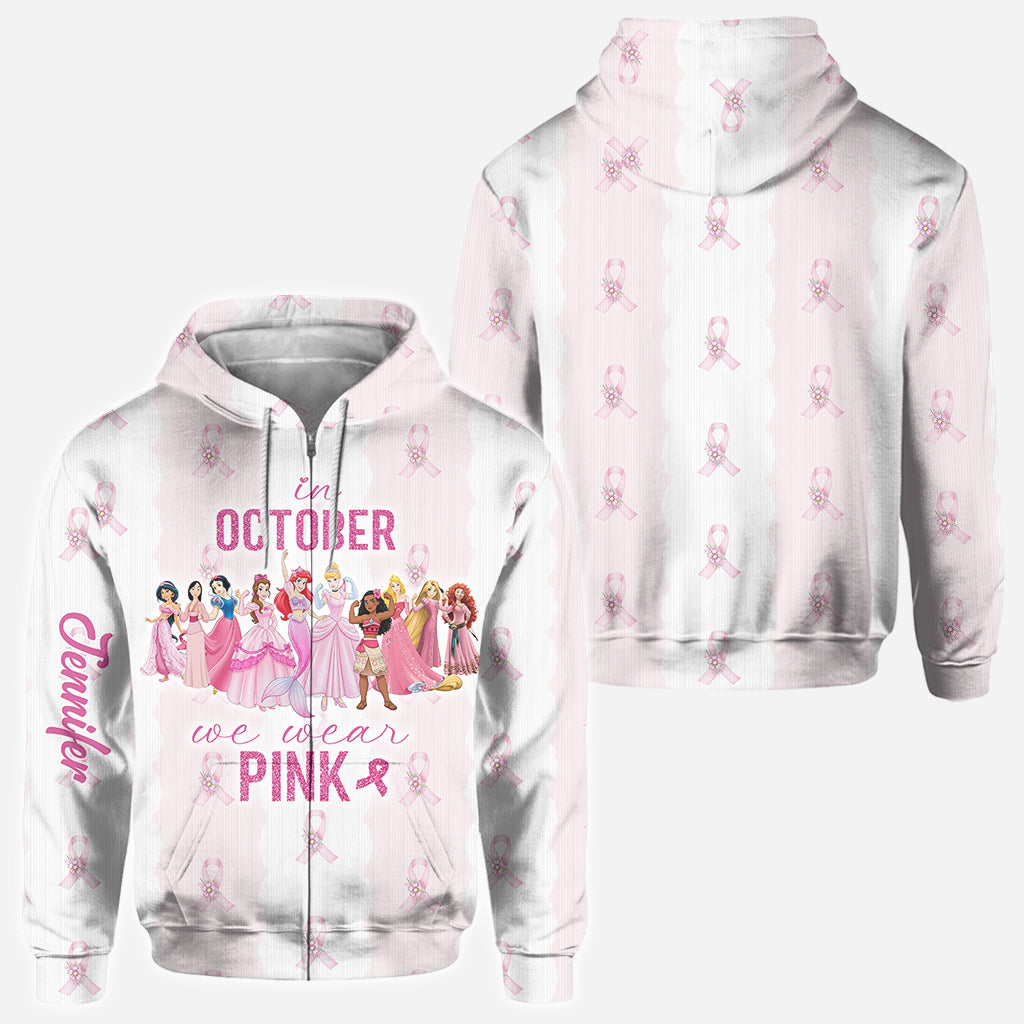 Movie Princess In October We Wear Pink - Personalized Breast Cancer Awareness All Over Shirt