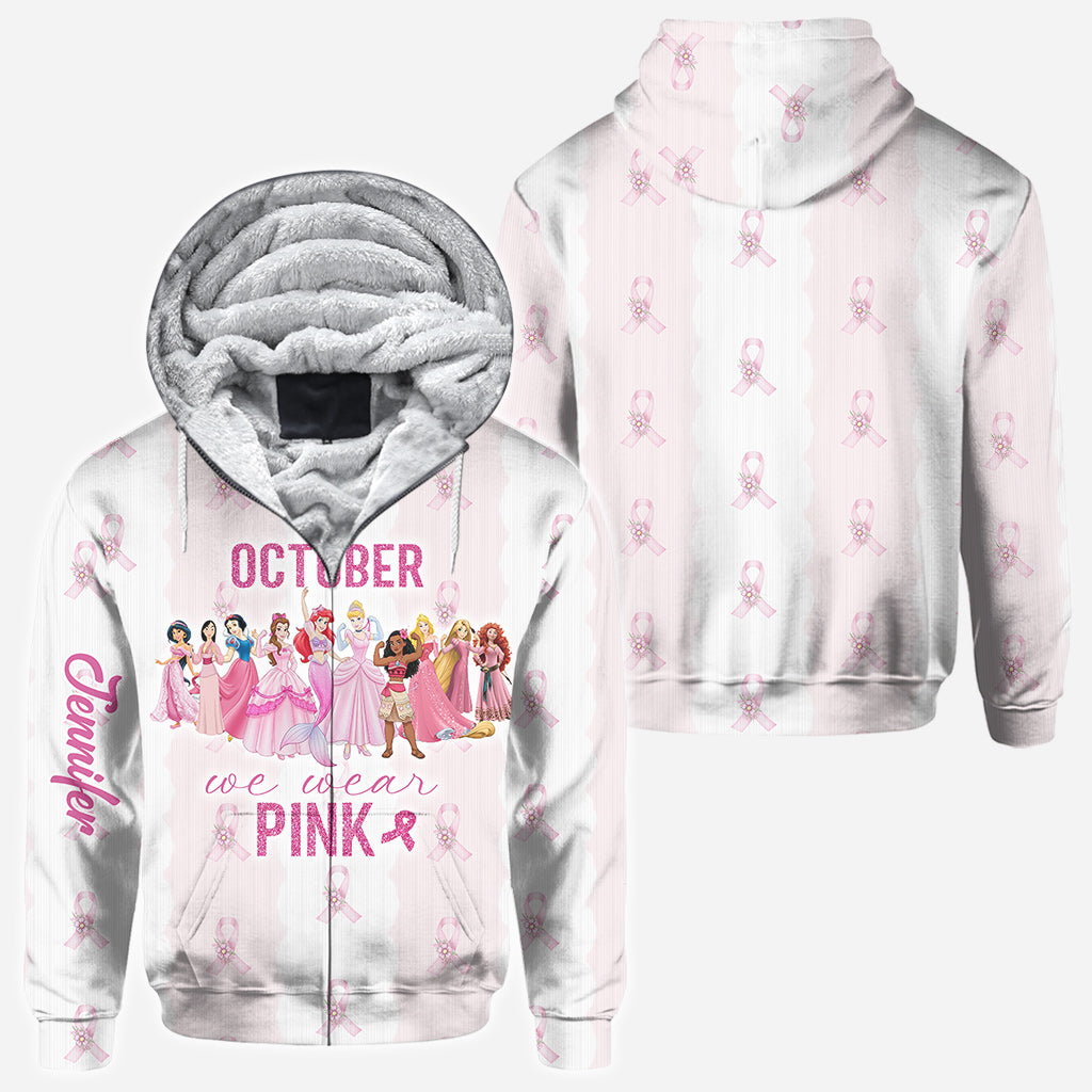 Movie Princess In October We Wear Pink - Personalized Breast Cancer Awareness All Over Shirt