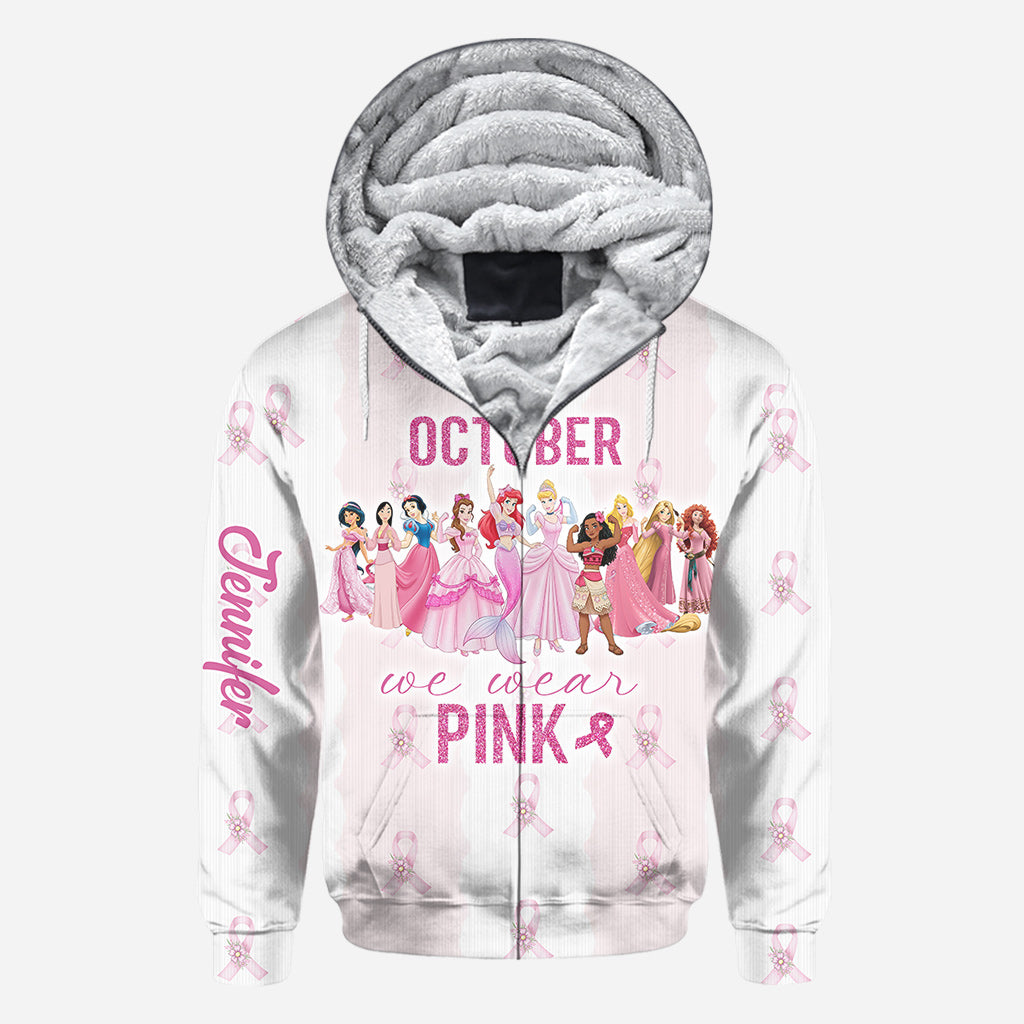 Movie Princess In October We Wear Pink - Personalized Breast Cancer Awareness All Over Shirt
