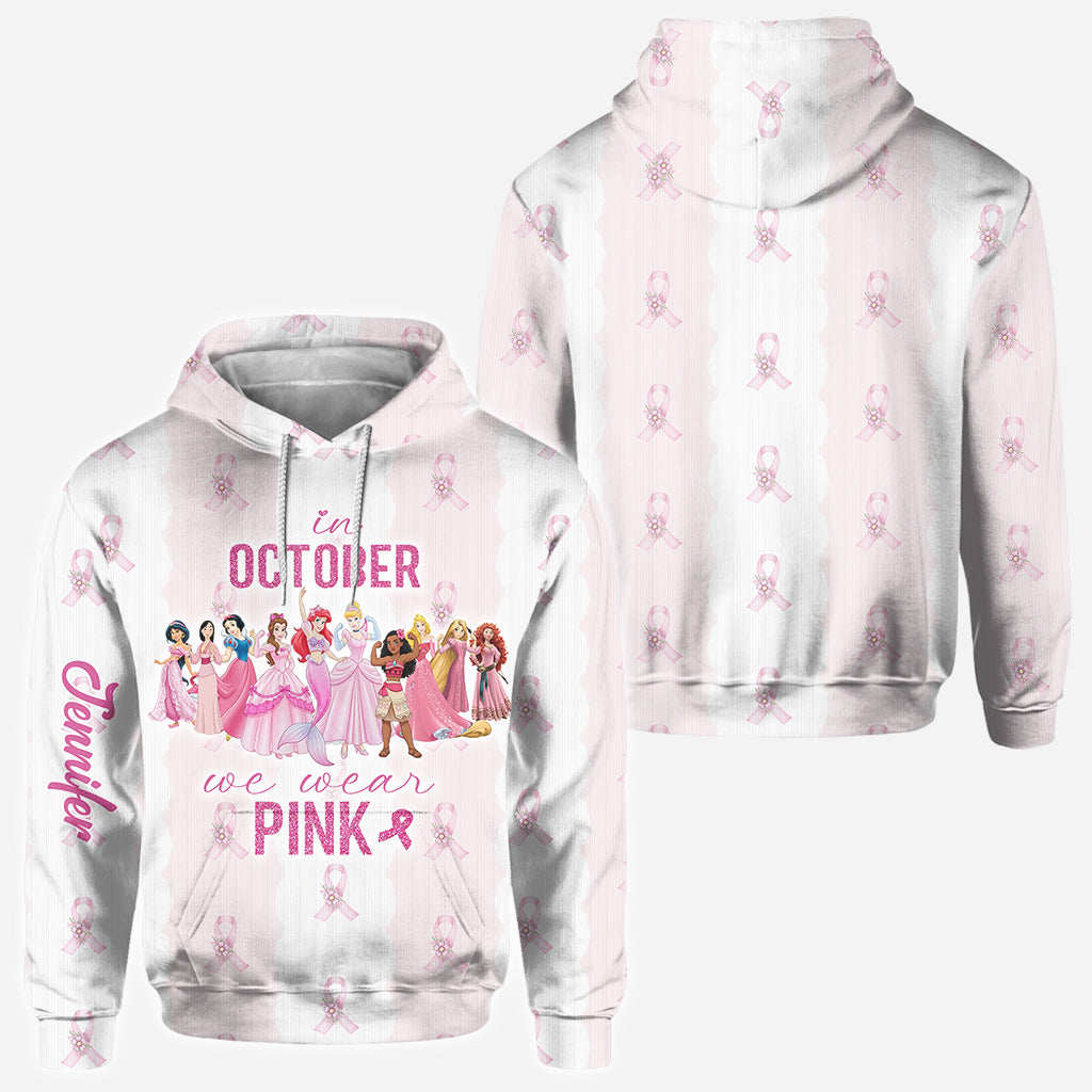 Movie Princess In October We Wear Pink - Personalized Breast Cancer Awareness All Over Shirt