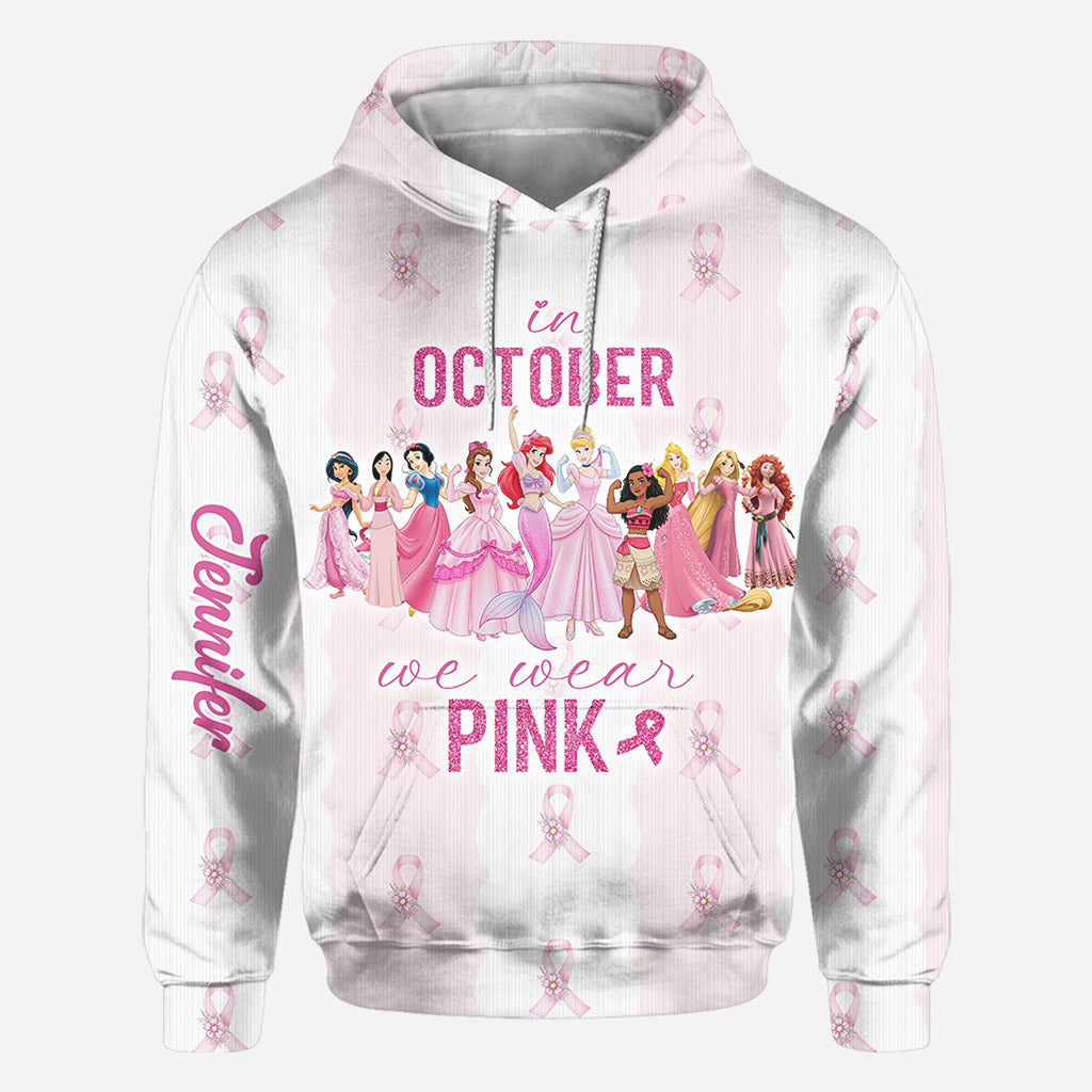 Movie Princess In October We Wear Pink - Personalized Breast Cancer Awareness All Over Shirt