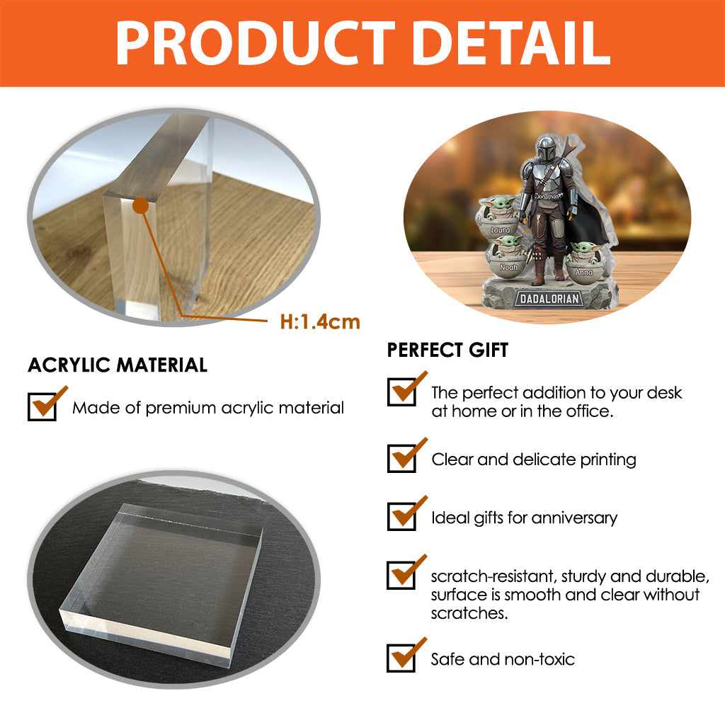 Dadalorian - Personalized The Force Custom Shaped Acrylic Plaque