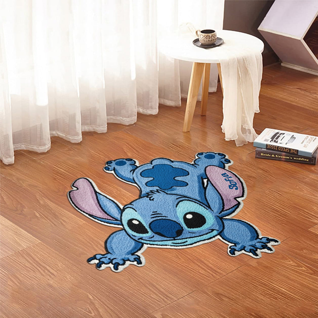 Cute Monster - Personalized Ohana Shaped Doormat/ Rug
