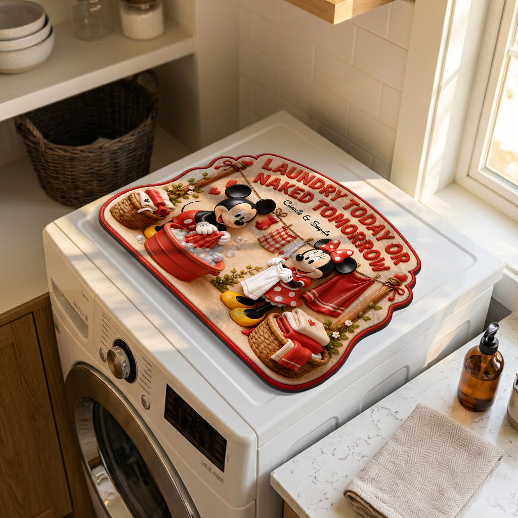 Cartoon Mouse Fan Gift, Laundry Today Or Naked Tomorrow - Personalized Mouse Drying Mat