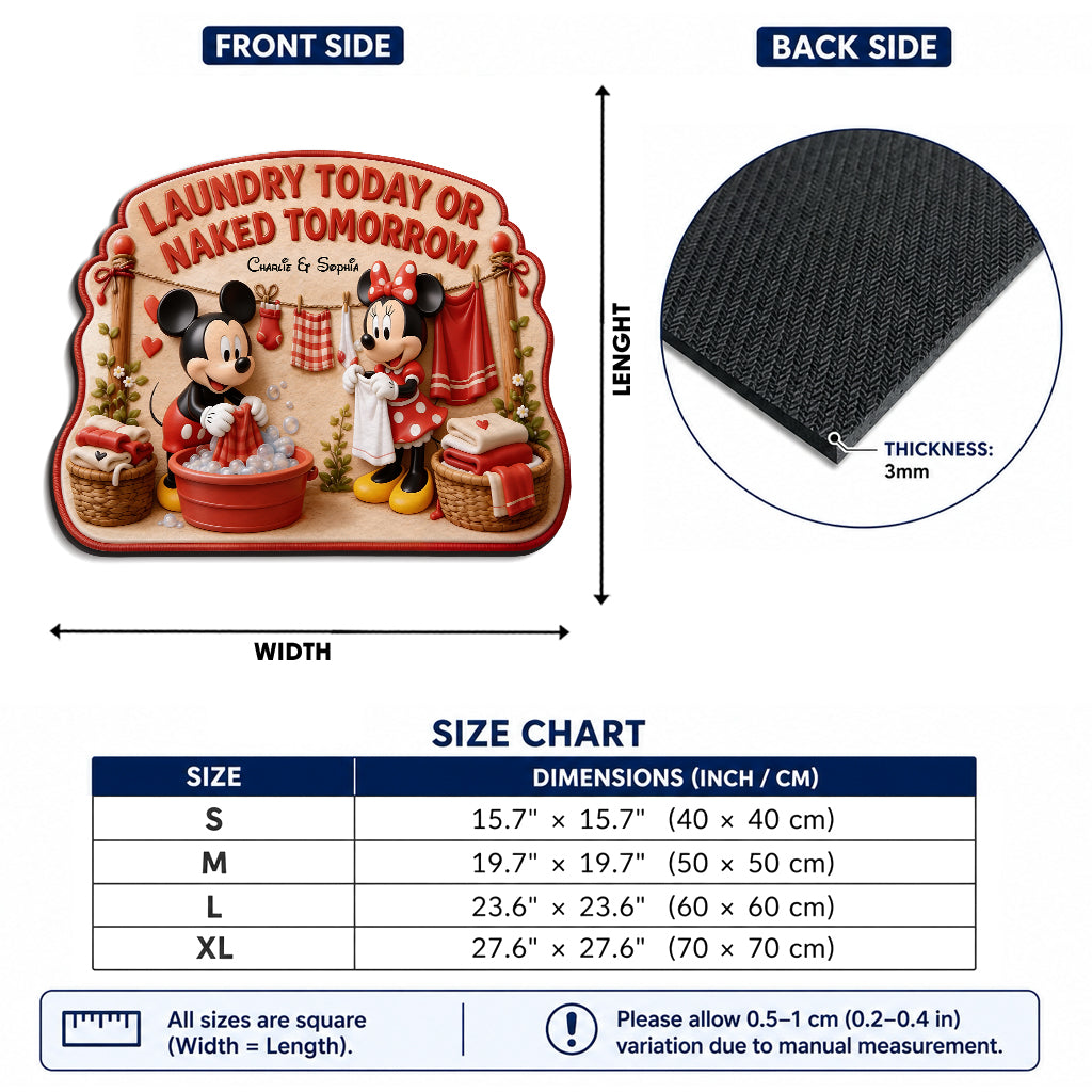 Cartoon Mouse Fan Gift, Laundry Today Or Naked Tomorrow - Personalized Mouse Drying Mat