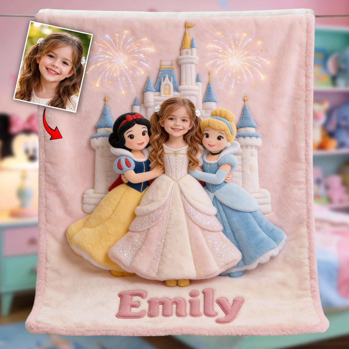Custom Any Photo Magical Princesses - Personalized Mouse Blanket