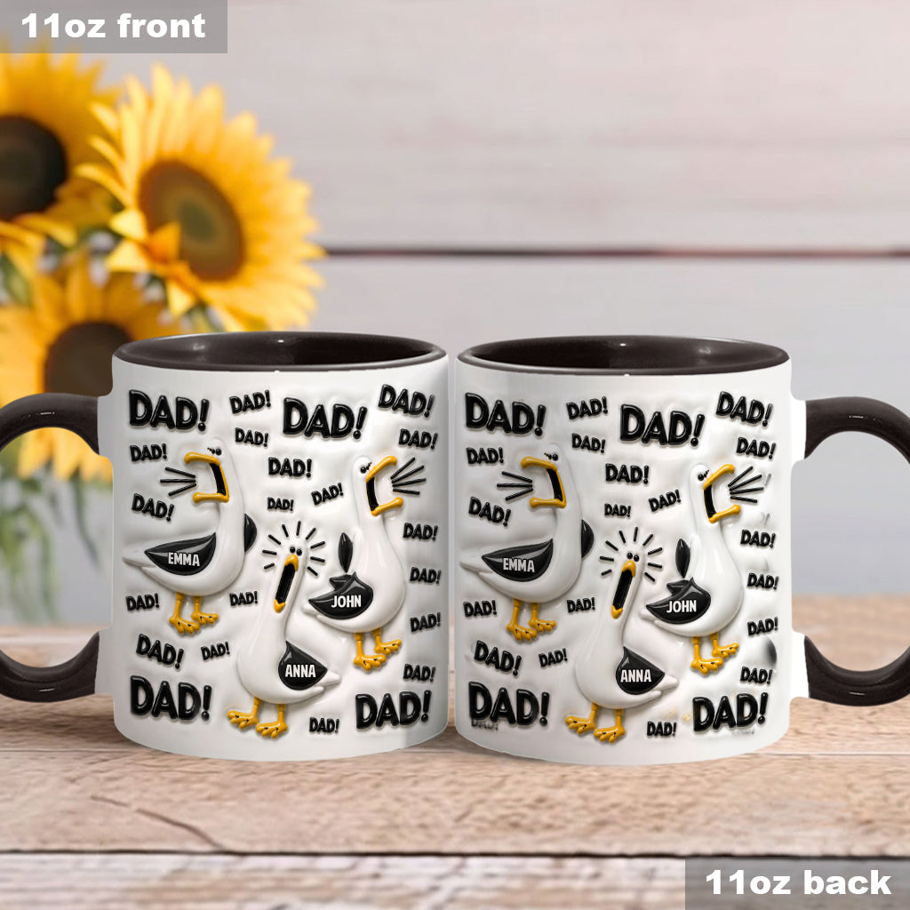 Funny Seagull Gift For Dad - Personalized Father Accent Mug & Coaster