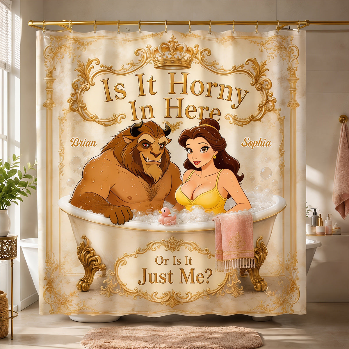 Beauty The Beast - Personalized Beauty And The Beast Shower Curtain