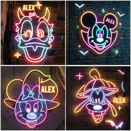 Halloween Vibes - Personalized Mouse Neon LED Light Sign