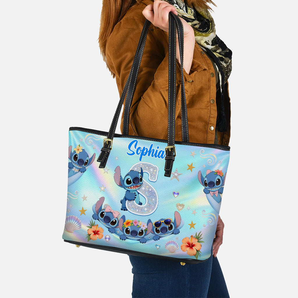 Hello Summer - Personalized Ohana Leather Bag With Plush Charm