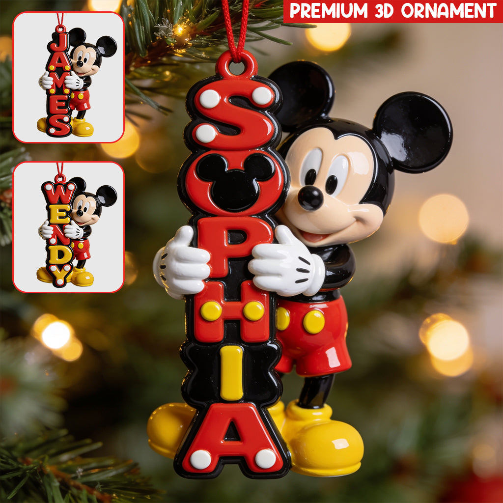 Magical Name Letter - Personalized Mouse Premium 3D Ornament