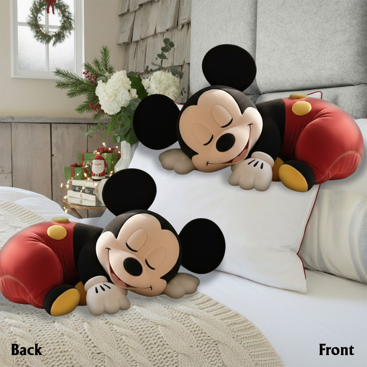 Sleeping Mouse - Personalized Mouse Faux Fur Shaped Pillow