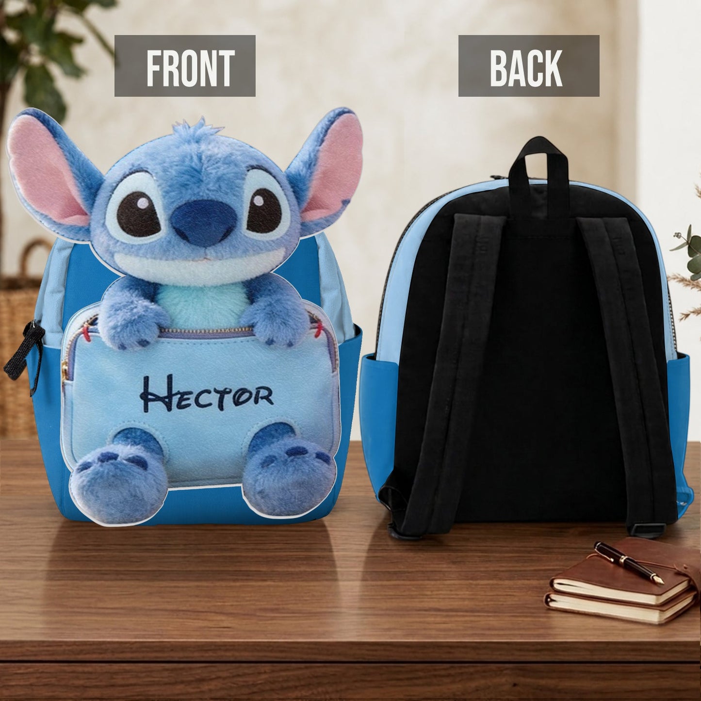 Ohana Means Family - Personalized Ohana Changeable Leather Patch Backpack