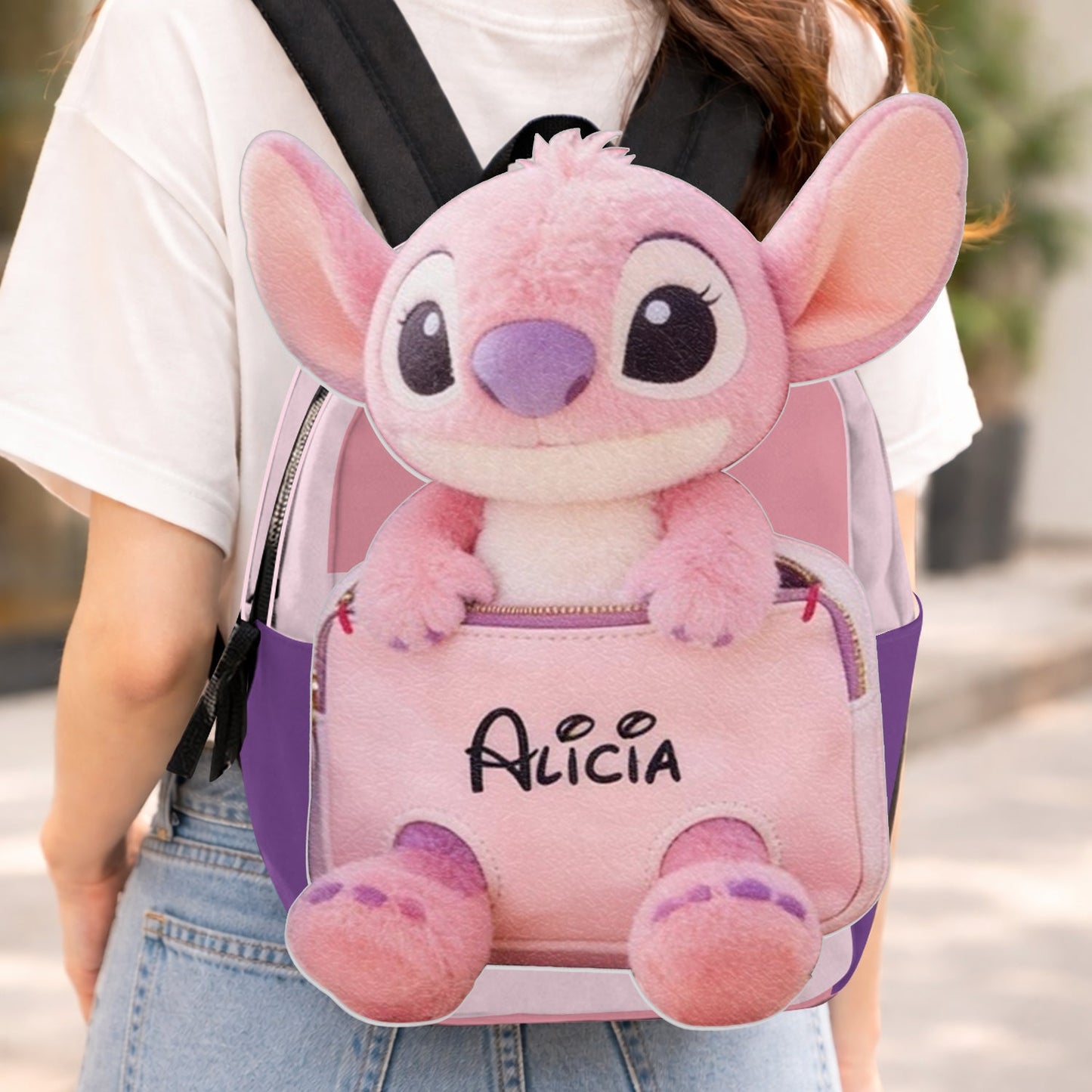 Ohana Means Family - Personalized Ohana Changeable Leather Patch Backpack