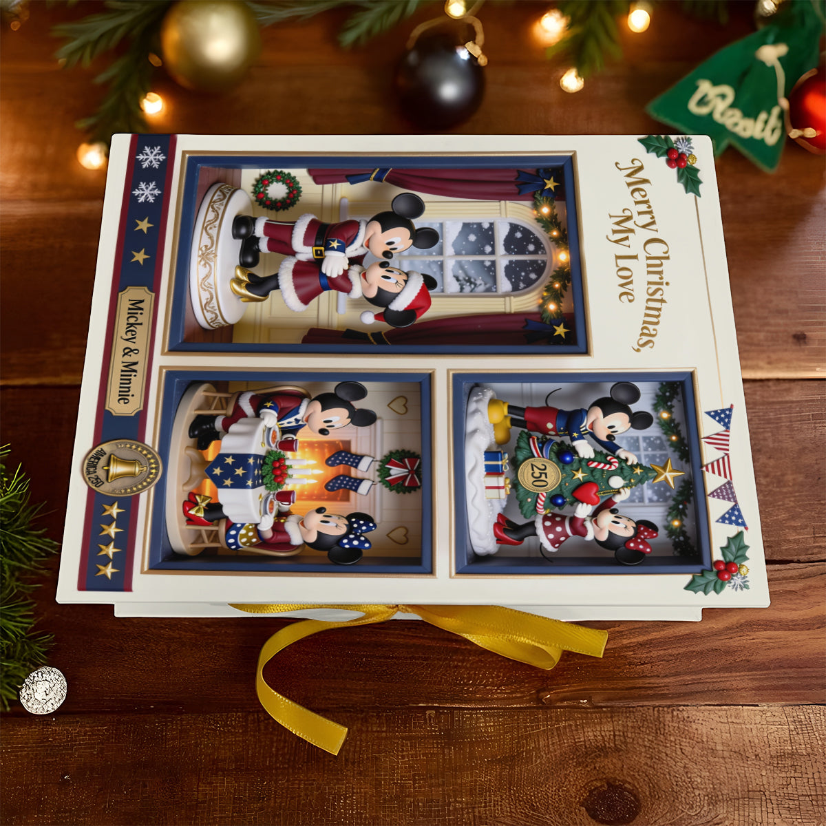 The Magical Christmas Couple Gift - Personalized Mouse Folded Advent Calendar With Ornaments
