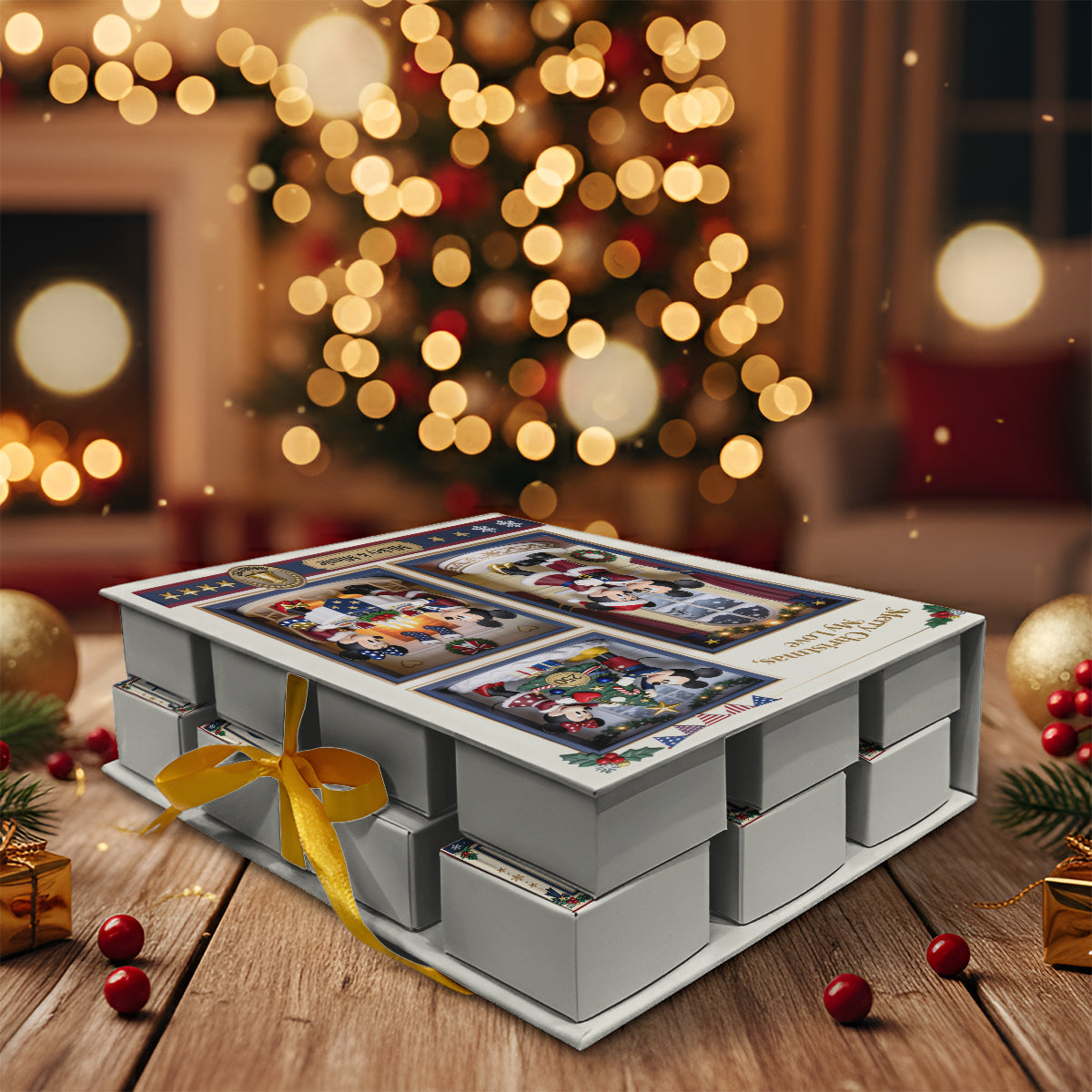 The Magical Christmas Couple Gift - Personalized Mouse Folded Advent Calendar With Ornaments
