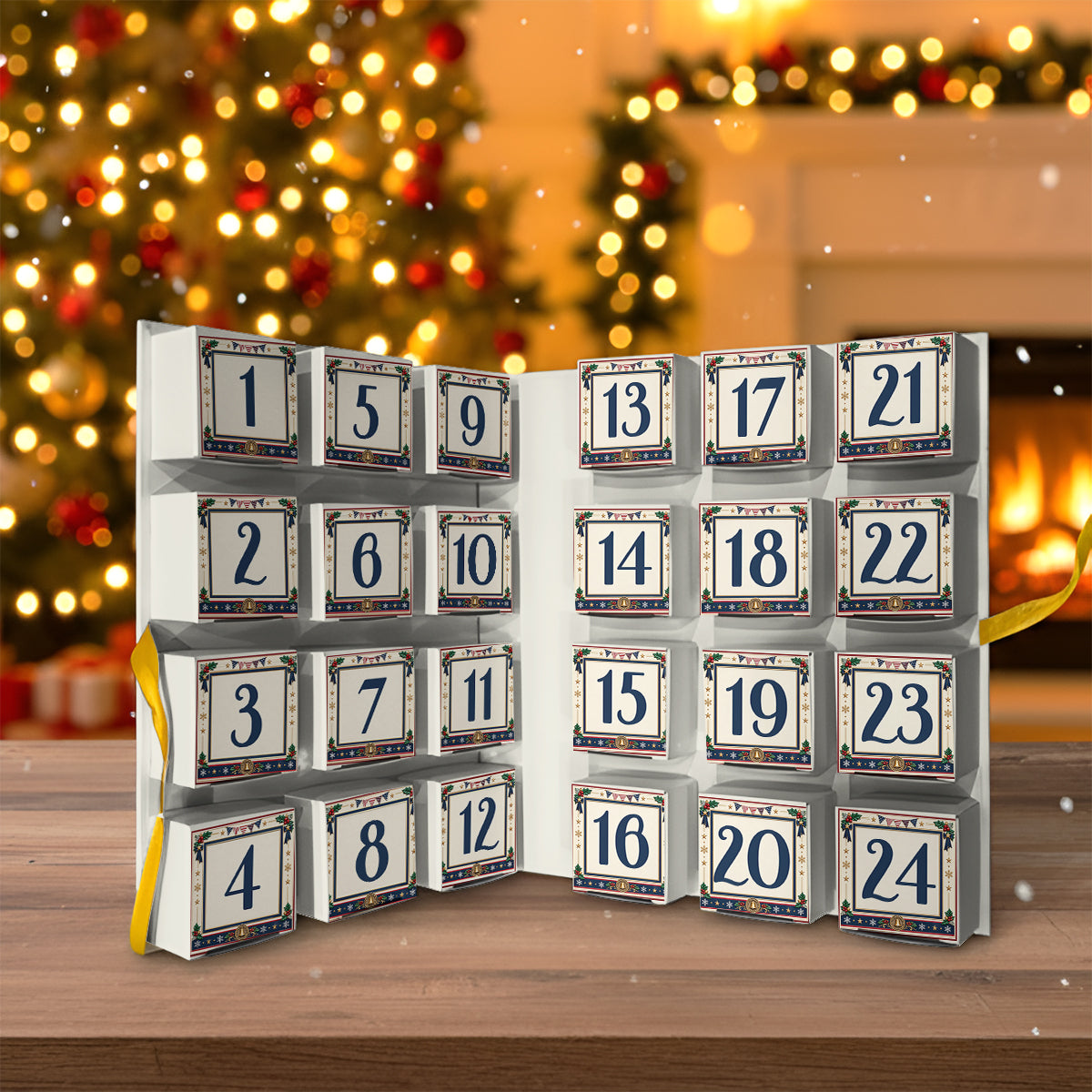 The Magical Christmas Couple Gift - Personalized Mouse Folded Advent Calendar With Ornaments
