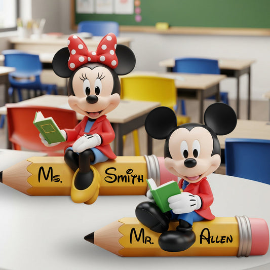 Best Teacher Ever - Mouse Friends - Personalized Teacher Custom Shaped Acrylic Plaque