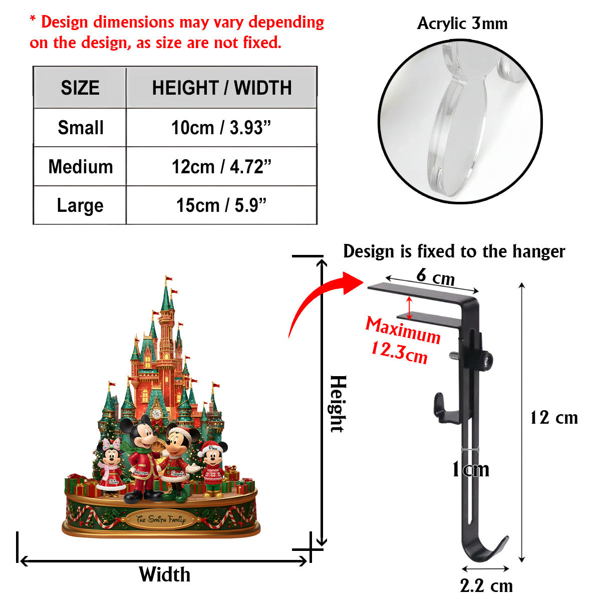 Our Christmas - Personalized Mouse Shaped Stocking Hanger
