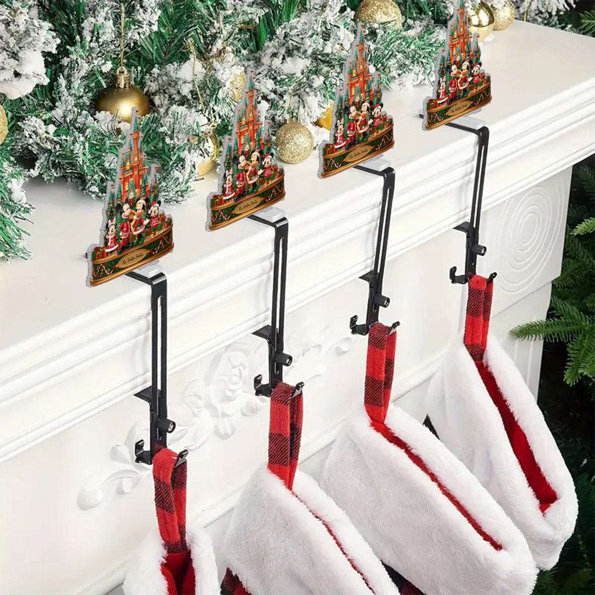 Our Christmas - Personalized Mouse Shaped Stocking Hanger