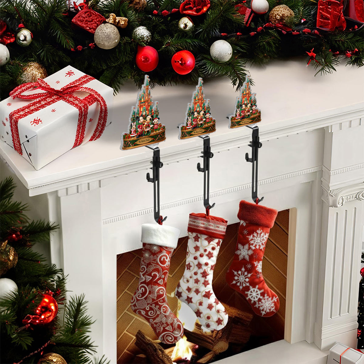 Our Christmas - Personalized Mouse Shaped Stocking Hanger