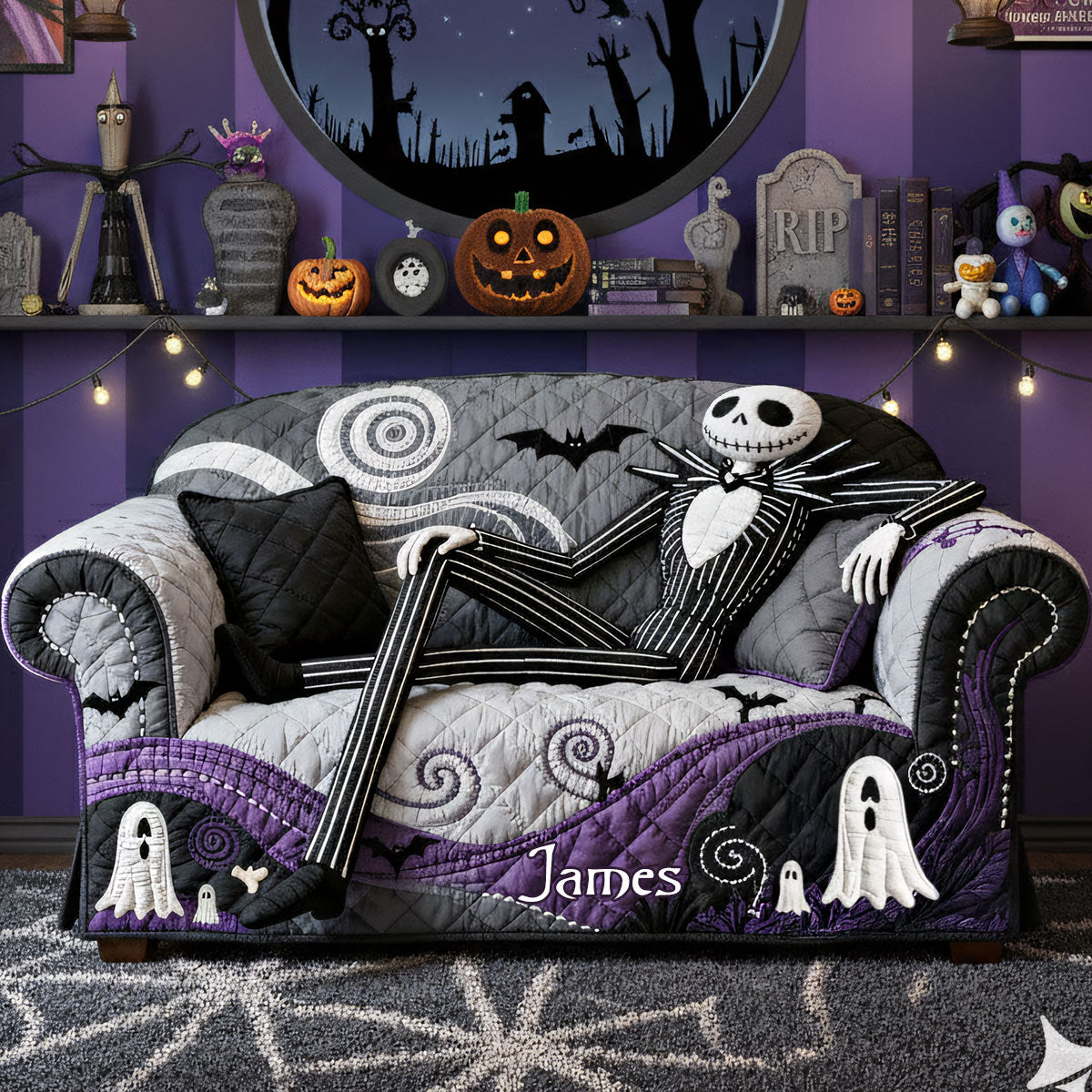 Before Christmas - Personalized Nightmare Quilted Sofa/Couch Cover