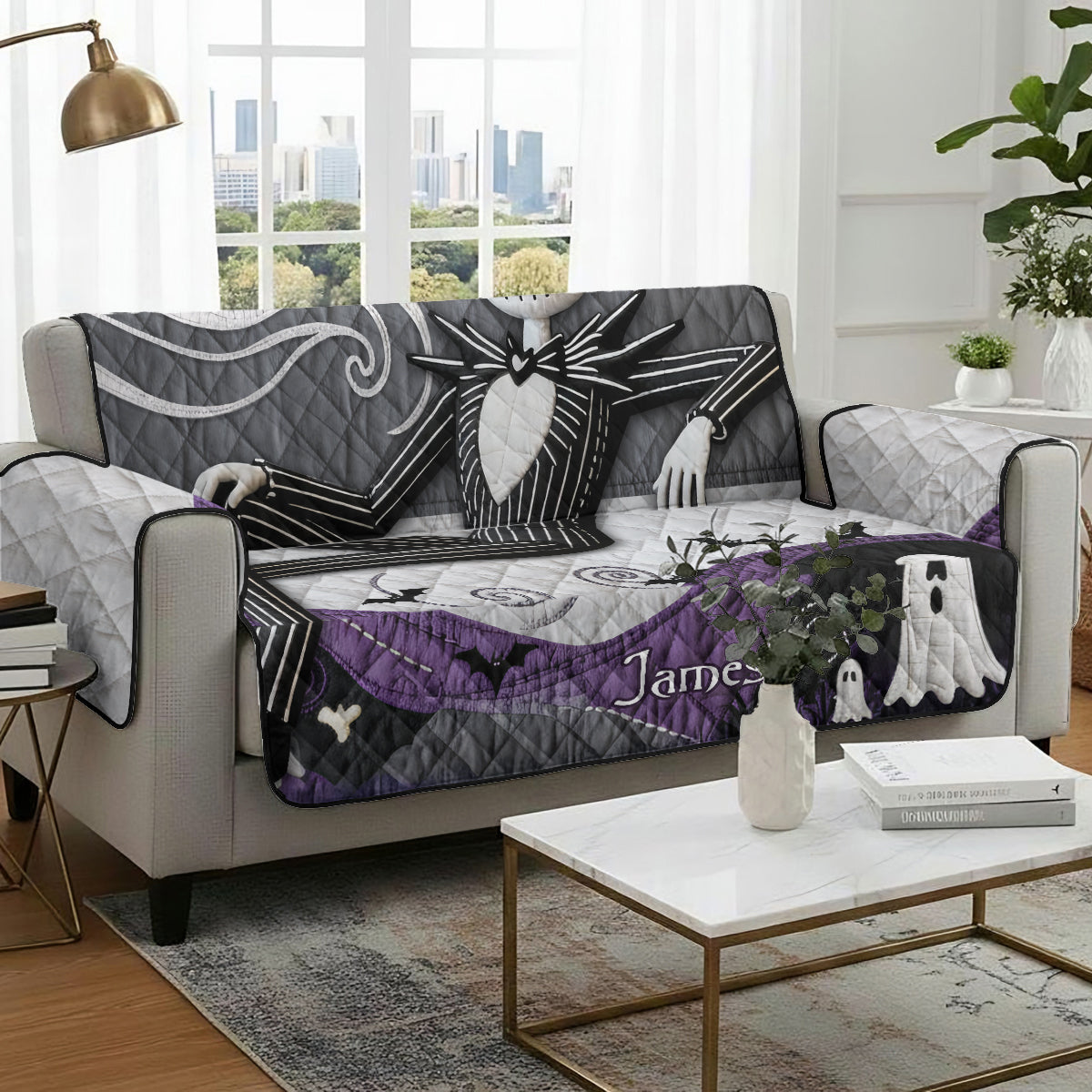 Before Christmas - Personalized Nightmare Quilted Sofa/Couch Cover