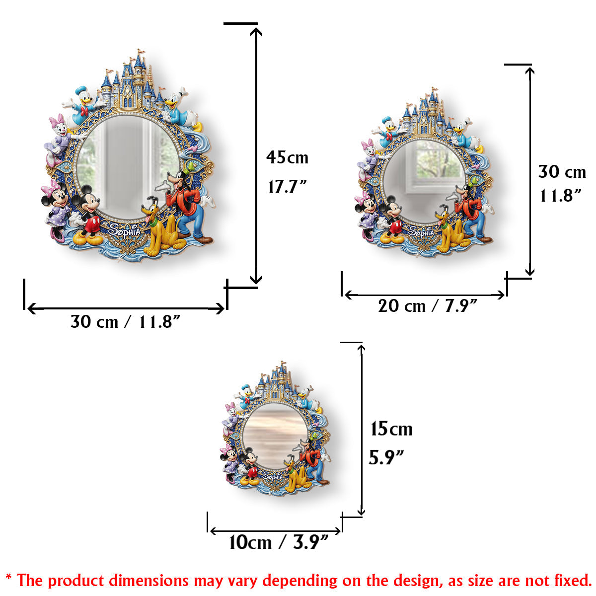 Magical Castle with Friends - Personalized Mouse Wall Hanging Mirror