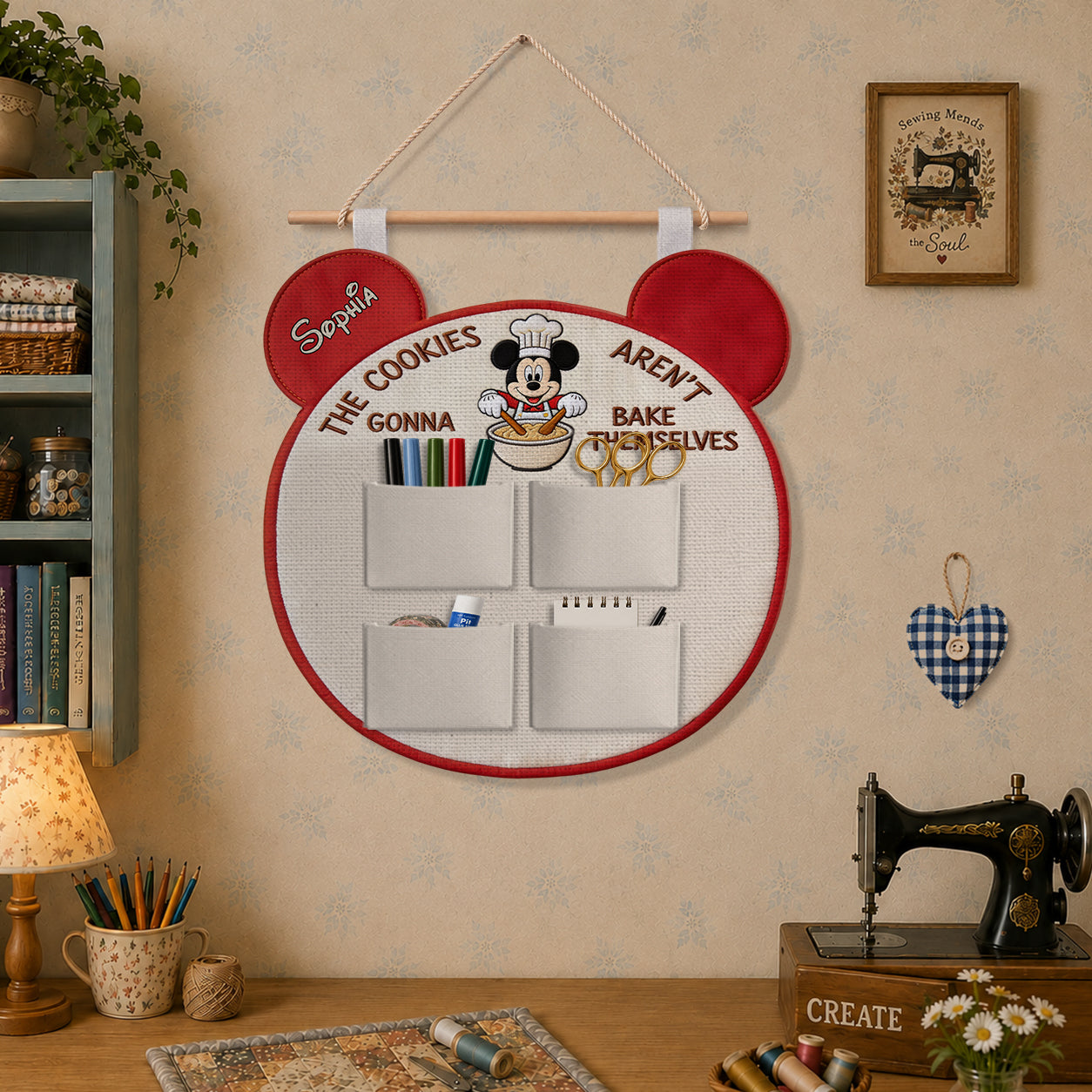 The Cookies Aren't Gonna Bake Themselves - Personalized Mouse Hanging Organizer