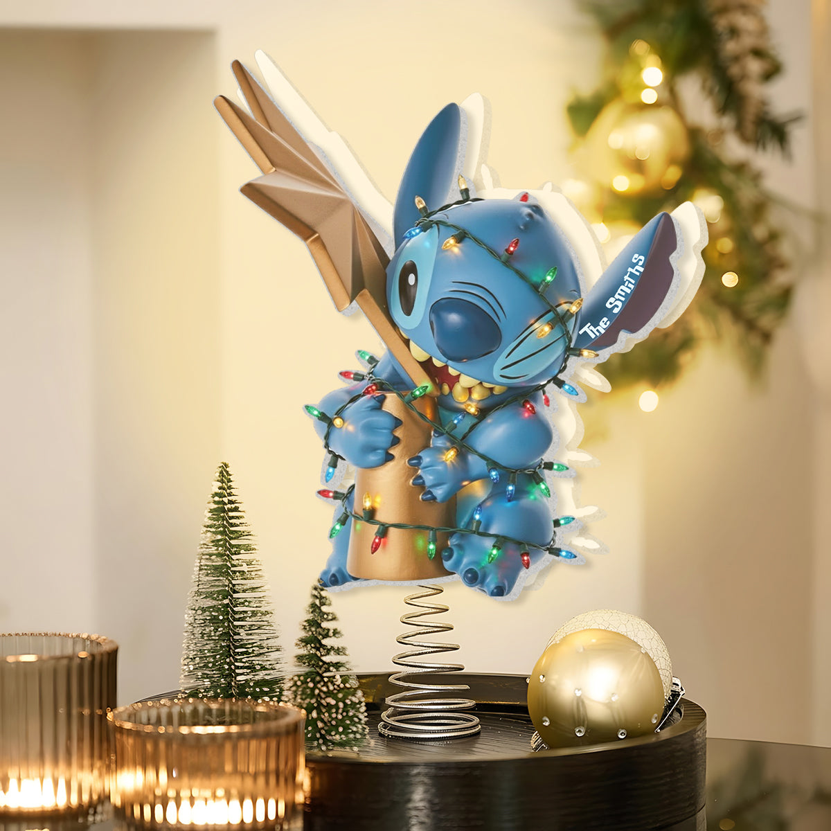 Christmas Troublemaker - Personalized Ohana LED Light Tree Topper