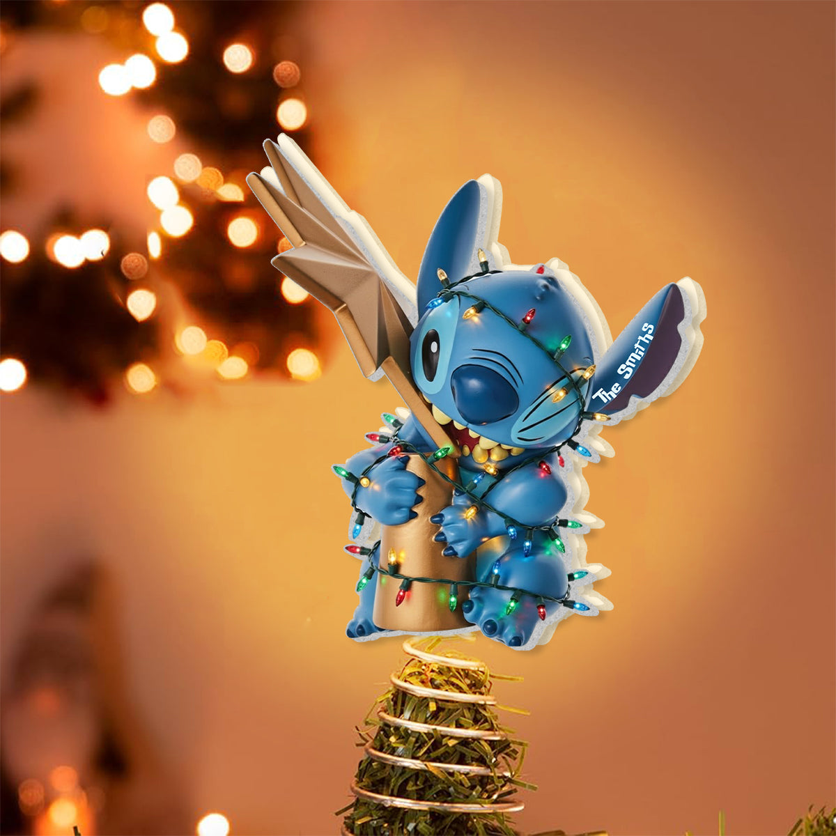 Christmas Troublemaker - Personalized Ohana LED Light Tree Topper