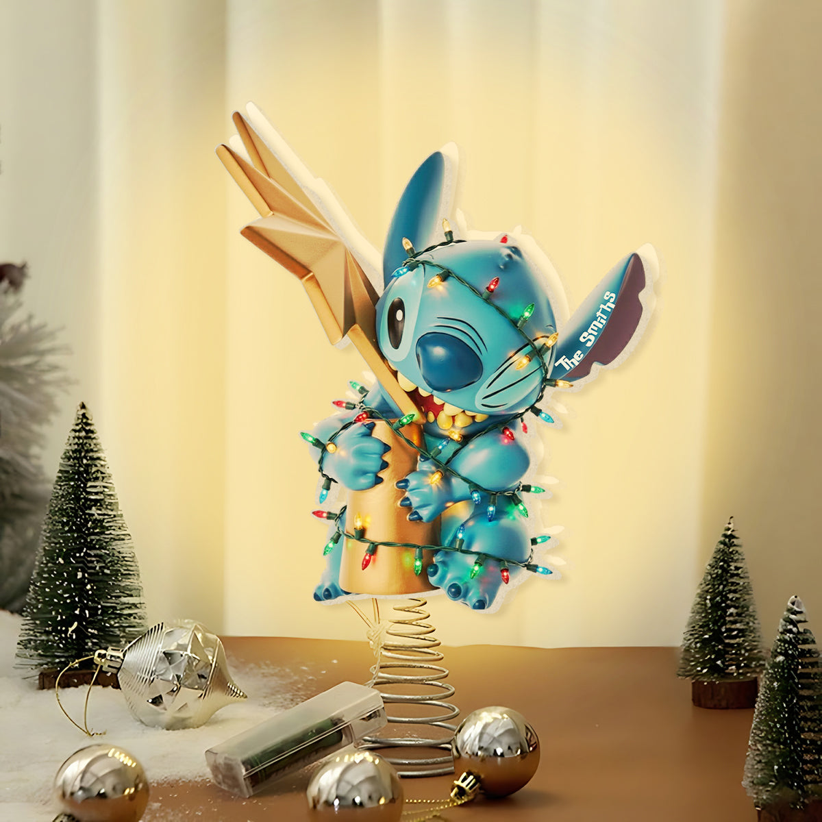 Christmas Troublemaker - Personalized Ohana LED Light Tree Topper