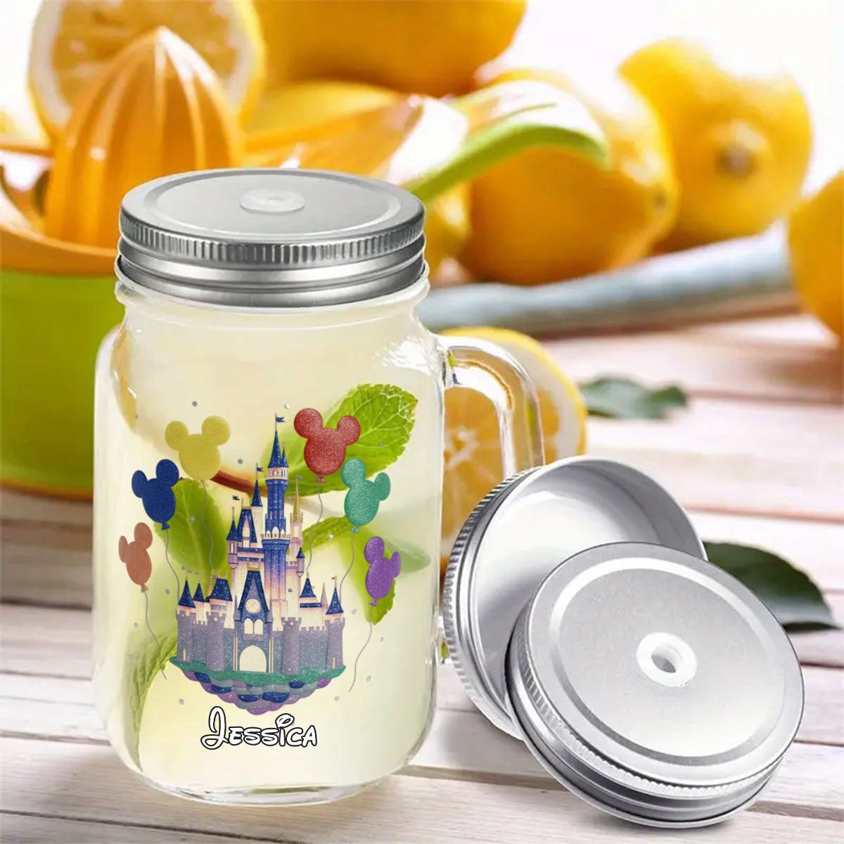 The Magical Castle - Personalized Mouse Mason Jar Cup