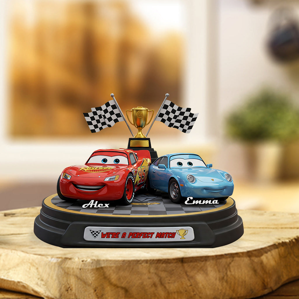 We're A Perfect Match - Personalized Cars Custom Shaped Acrylic Plaque