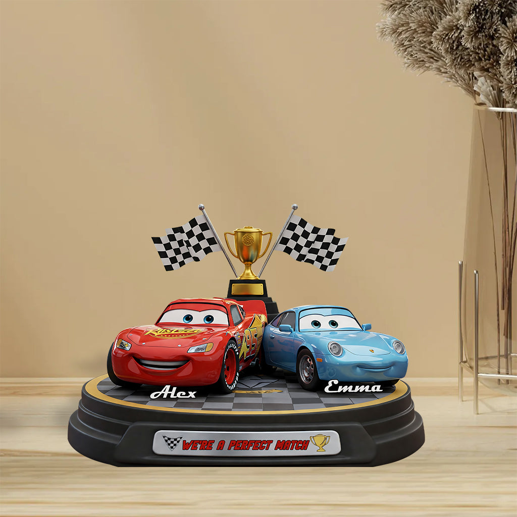 We're A Perfect Match - Personalized Cars Custom Shaped Acrylic Plaque