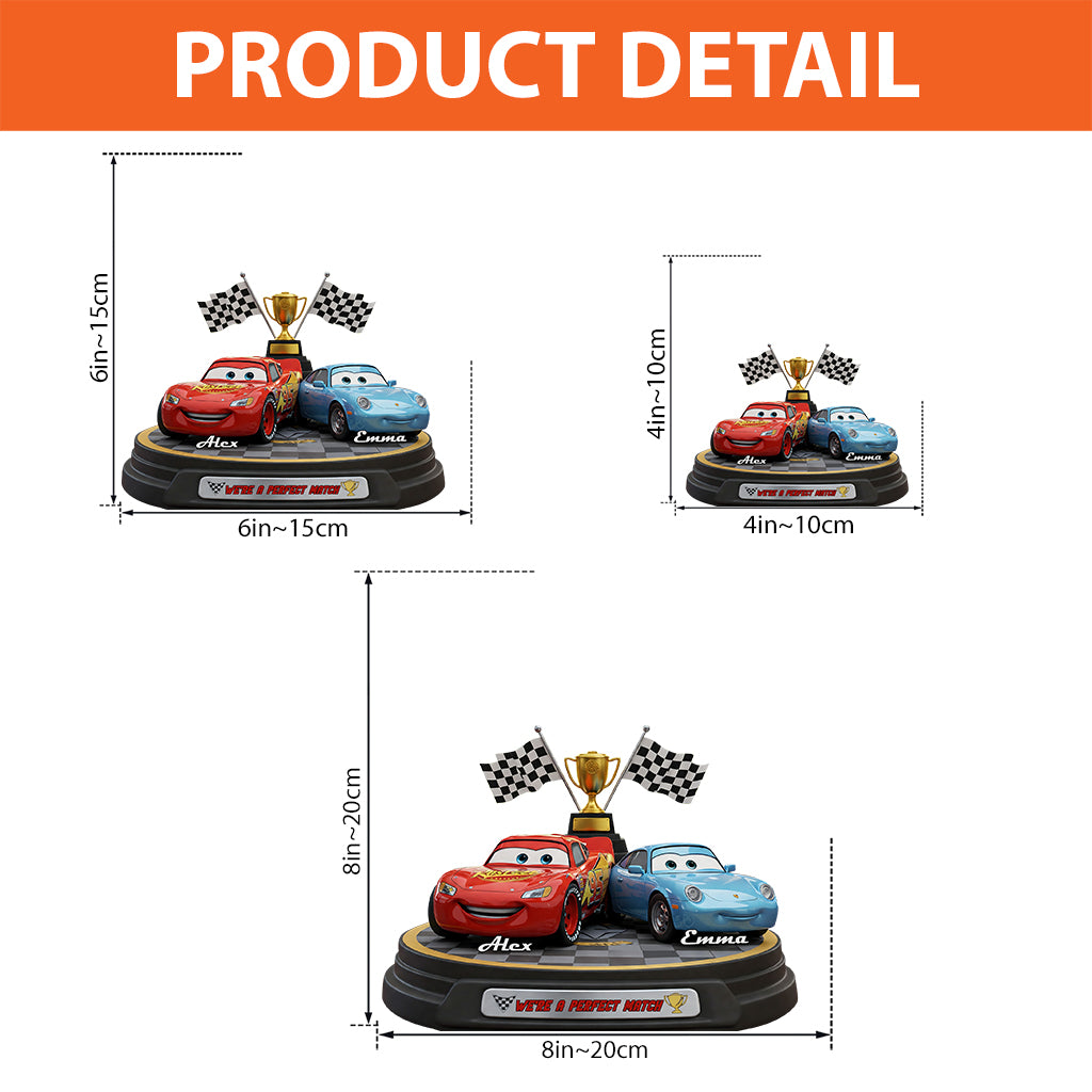 We're A Perfect Match - Personalized Cars Custom Shaped Acrylic Plaque