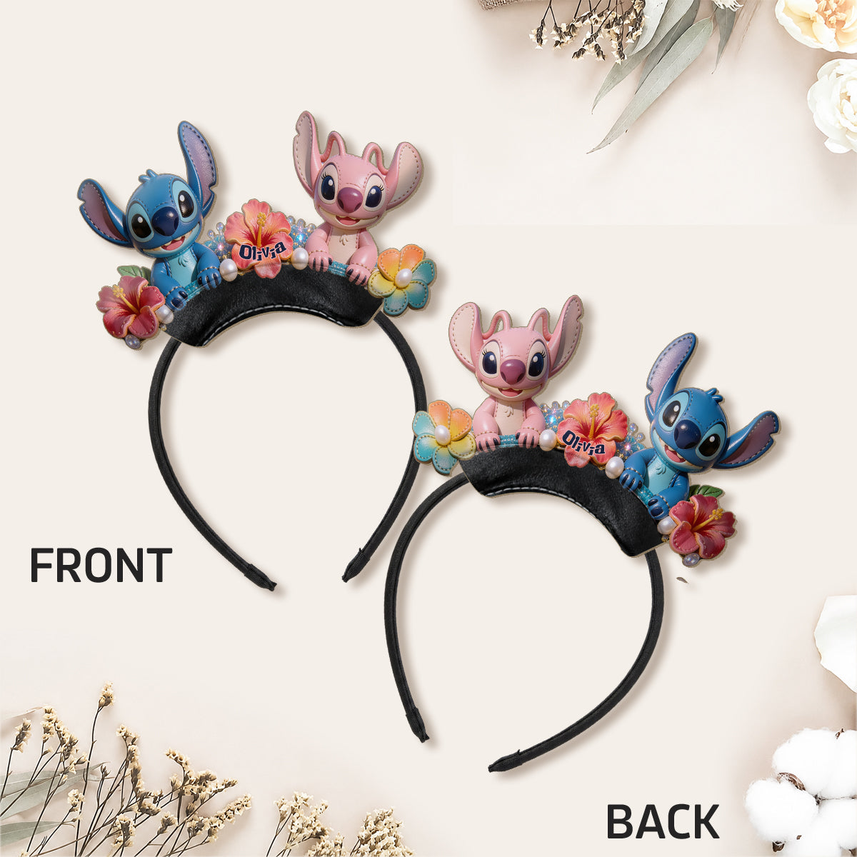Ohana Hawaii Monster - Personalized Ohana Shaped Leather Headband