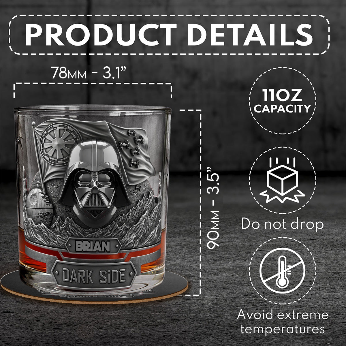 Join The Dark Side - Personalized The Force Whiskey Glass