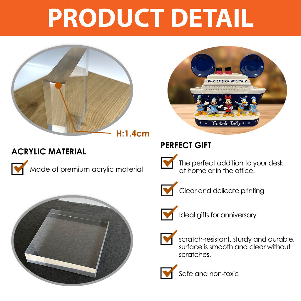 Our Family Cruise Trip - Personalized Mouse Custom Shaped Acrylic Plaque