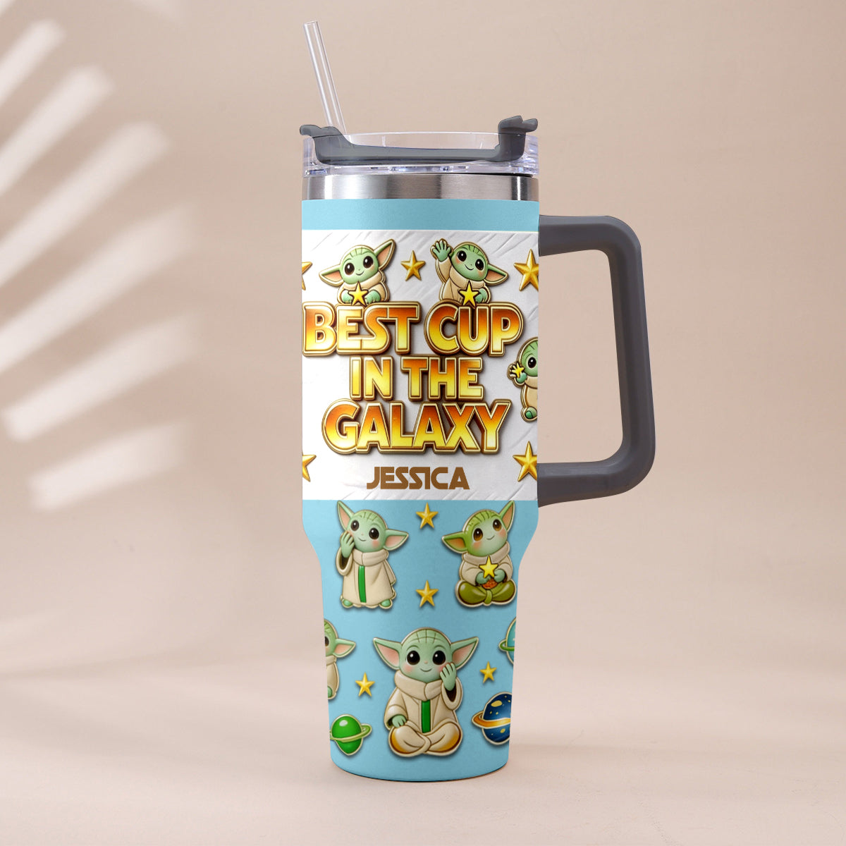 Best Cup In The Galaxy - Personalized The Force Tumbler With Plush Charm