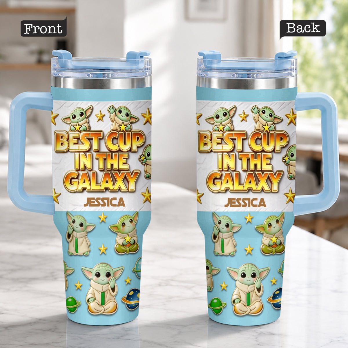 Best Cup In The Galaxy - Personalized The Force Tumbler With Plush Charm