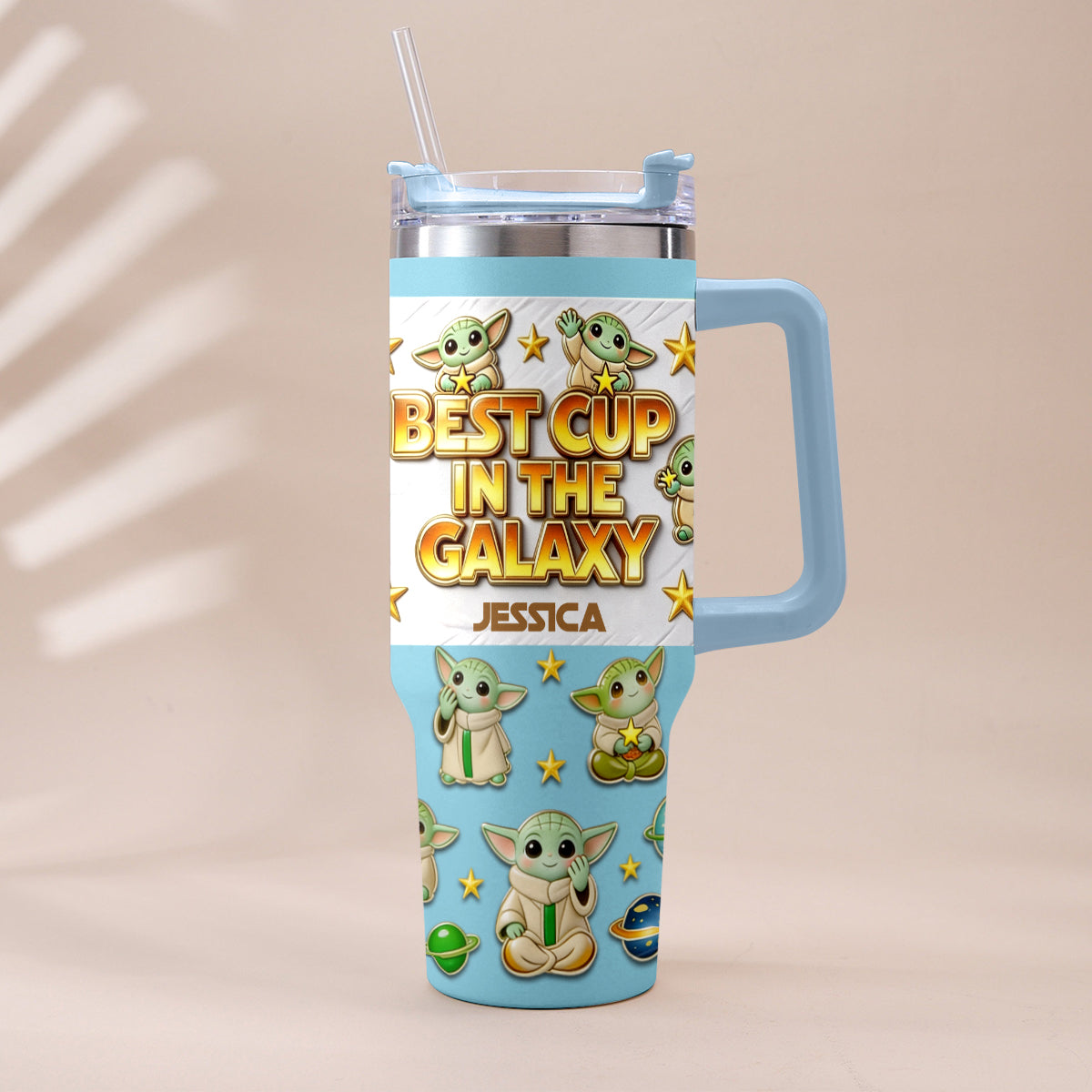 Best Cup In The Galaxy - Personalized The Force Tumbler With Plush Charm