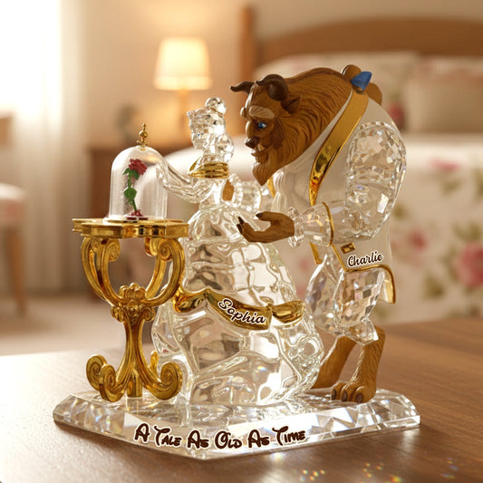 A Tale As Old As Time - Personalized Couple Custom Shaped Acrylic Plaque