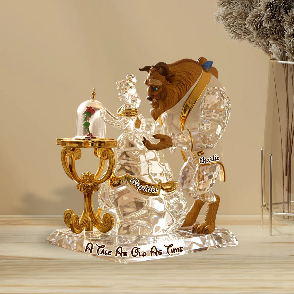 A Tale As Old As Time - Personalized Couple Custom Shaped Acrylic Plaque