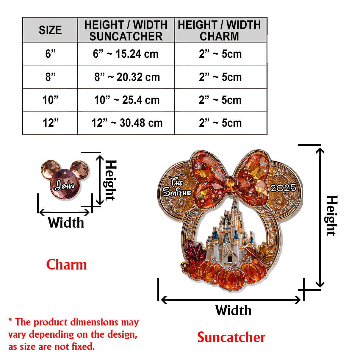 Magical Family - Personalized Mouse Window Hanging Suncatcher With Custom Charms